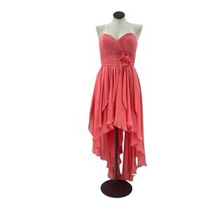 NWT Pink Fairycore Sweetheart Neckline Draped Formal Dress Floral Detail